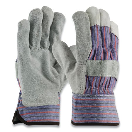 PIP Shoulder Split Cowhide Leather Palm Gloves, B/C Grade, Large, Blue/Gray, Pair, 12PK 84-7532/L